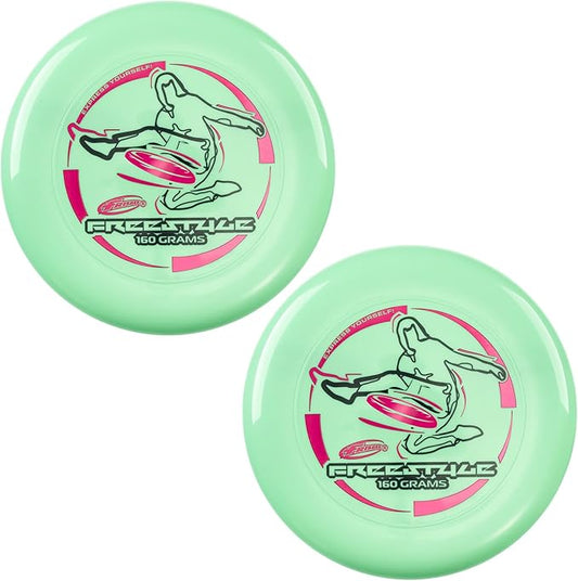 Wham-O Frisbee Freestyle Flying Disc 160g, 10.5 Inch Durable and Flexible Sport Disc for Outdoor Beach Backyard Family Fun