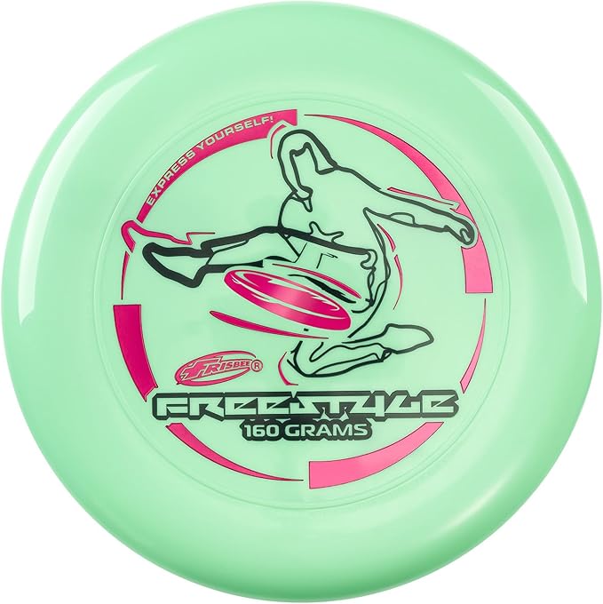 Wham-O Frisbee Freestyle Flying Disc 160g, 10.5 Inch Durable and Flexible Sport Disc for Outdoor Beach Backyard Family Fun