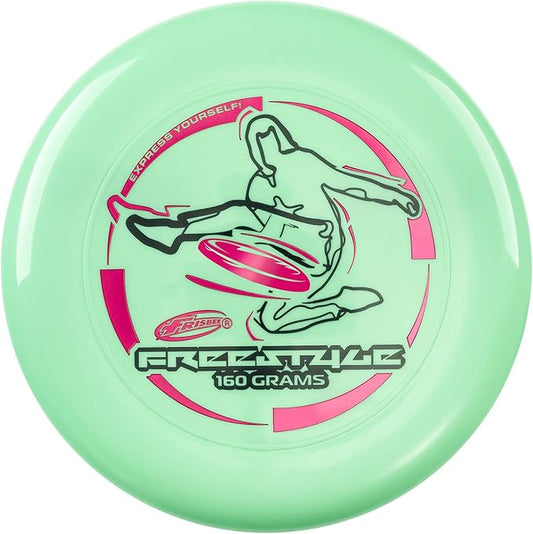 Wham-O Frisbee Freestyle Flying Disc 160g, 10.5 Inch Durable and Flexible Sport Disc for Outdoor Beach Backyard Family Fun