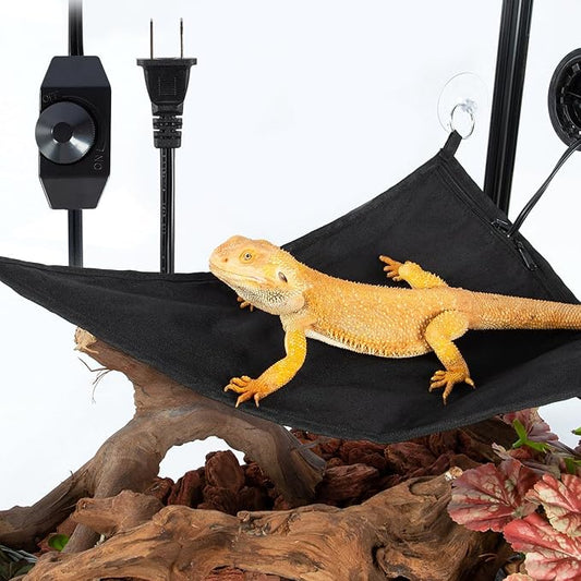 REPTI ZOO Reptile Heating Hammock, Reptile Hammock and Reptile Heating Pad with Dimming Temprature Controller 2-in-1 for Chameleon, Lizard, Gecko, Iguana