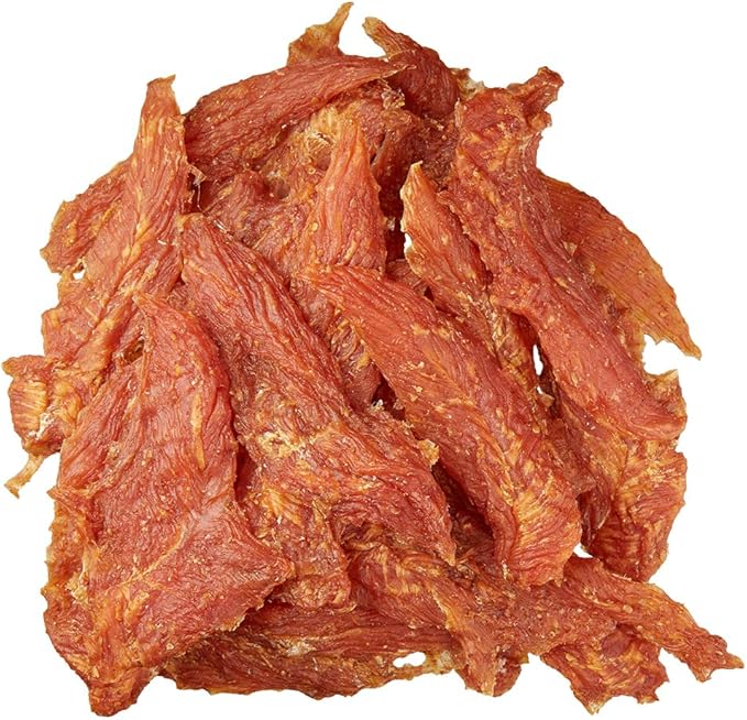 Amazon Brand – Wag Chewy Whole Muscle American Jerky Dog Treats – Chicken & Flaxseed (1 lb), Grain Free (Pack of 2)