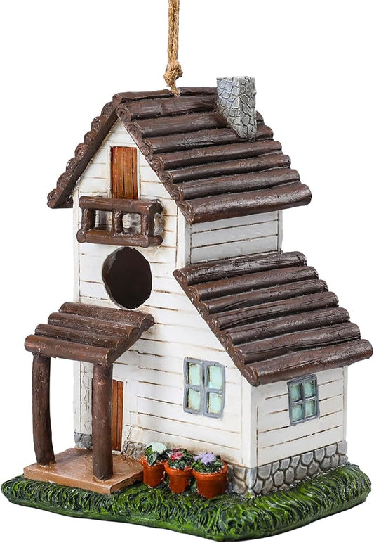 Yinns Resin Bird House for Outside, Birdhouses for Outdoors for Nesting, Decorative Home Bird Houses for Yard Garden Decor, Water Proof