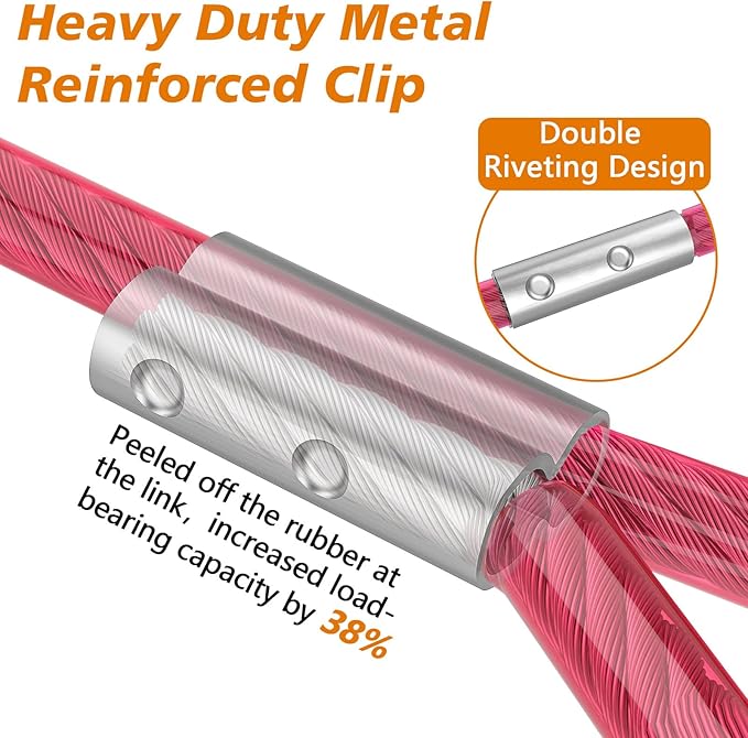 XiaZ Dog Tie Out Cable, 20ft Dog Lead for Yard, Heavy Duty Chain Line Outside for Small Medium Large Dogs Up to 250 lbs, Outdoor Dogs Runner Tether