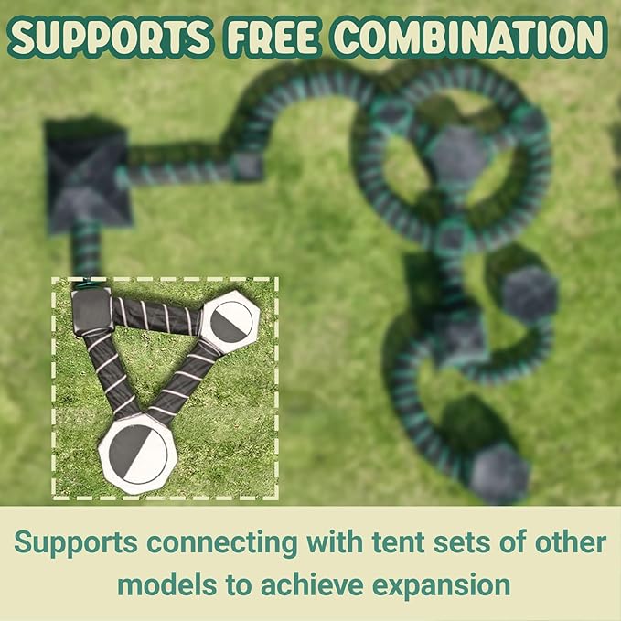 6-in-1 Outdoor cat Enclosure - 3X Tent & 3X Tunnel - Outdoor Enclosed Playpen for Indoor Cat, Portable Tent Within Storage Bag, for Kitty and Small Animal