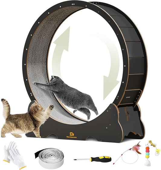 Cat Wheel, 48" XL Large Cats Exercise Running Wheel, Cat Treadmill for Indoor Cats