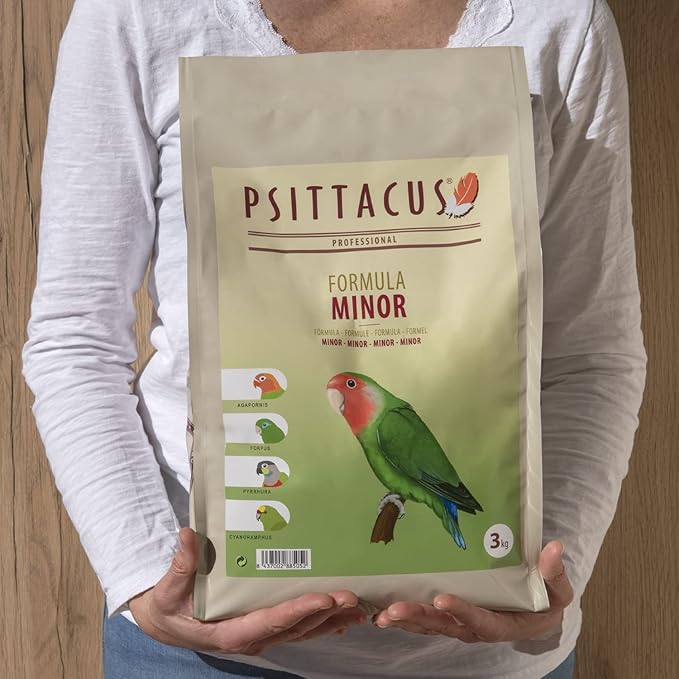 Psittacus Minor | Complete Pellet Diet for Lovebirds, Parrotlets and Green Cheeks | Premium Food for Birds, 100% no-GMO (6.6 lb)