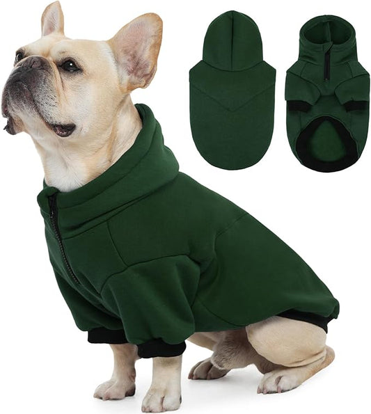Basic Dog Hoodie, Soft and Warm Dog Sweater Shirt Hoodies with Leash Hole, Cold Weather Clothes Fleece Pullover for Small to Large Dogs Boys and Girls
