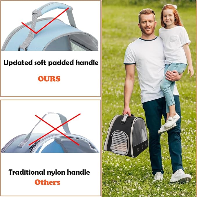 Bearded Dragon & Lizard Carrier - Portable Travel Carrier for Hedgehog, Rat, Parrot, Bird & Guinea Pig (Blue, 2)