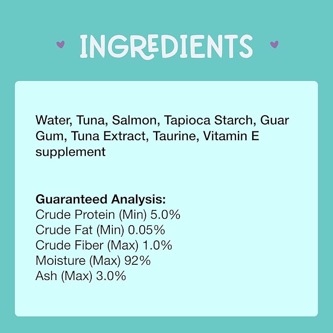 LOVE, NALA Lickable Cat Treats – Grain-Free Squeeze Up Mousse Puree for Cats – Natural, Tasty Wet Cat Treats – Tuna & Salmon Flavor – 24-Pack