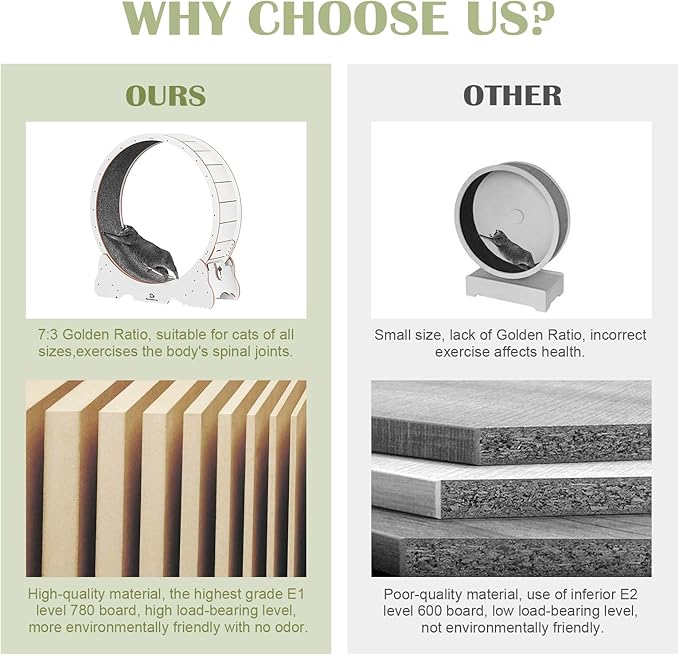 Cat Wheel, 48" XL Large Cats Exercise Running Wheel, Cat Treadmill for Indoor Cats