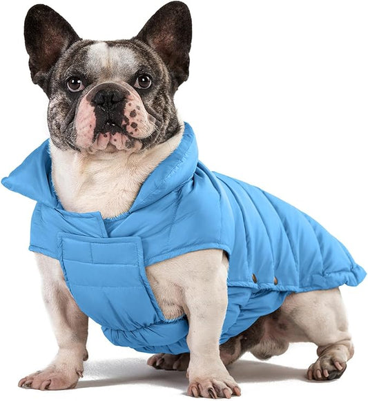SPACE LION Puffer Jacket, Down Winter Coat, Durable Outdoor Coat for Cold and Windy Conditions, Waterproof, Windproof, Lightweight Jacket, Adjustable Fit for Medium, Large Dogs(Blue,XL)