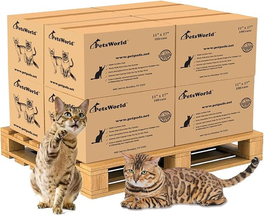 PETSWORLD Multi Cat Pad Refills for Cats Breeze Litter System, Ultra-Absorbent, Quick Dry - (800 Count, Fresh Scented)