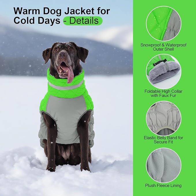 Warm Dog Coats for Small Dogs, Puppy Jacket, Waterproof Dog Jacket with Harness Built in, Zipper Clousure, Fleece Lining for Cold Weather, Small Puppy Clothes for Chihuahua, Maltese - XS
