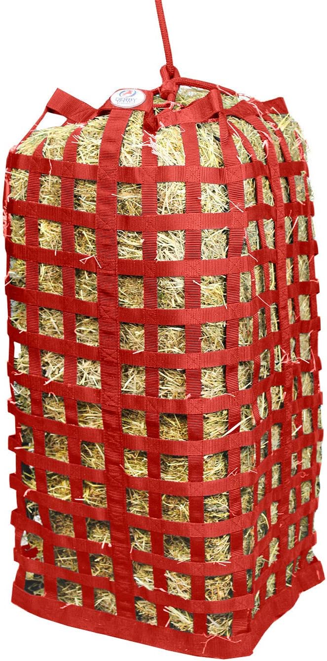Derby Originals XL Go Around Slow Feeder Horse Hay Bag with Super Tough Bottom and 1 Year Warranty, Red, 71-7132-RED