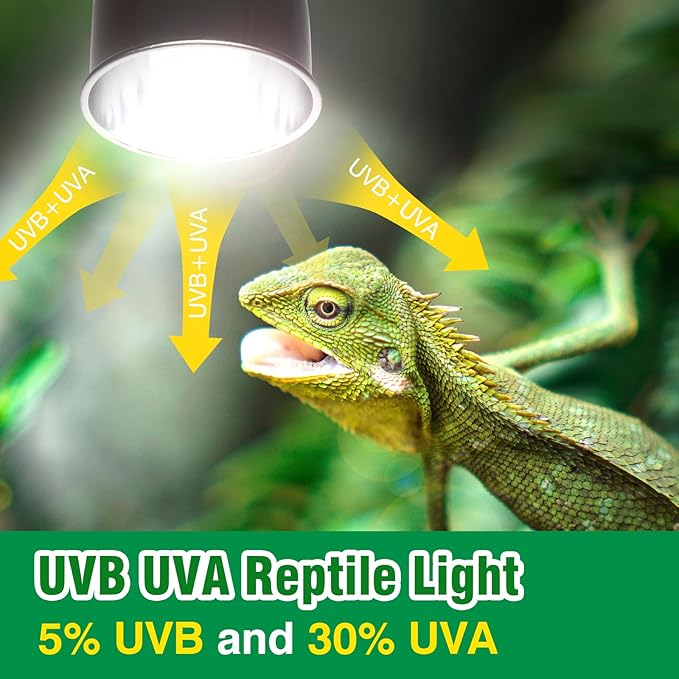 MIXJOY UVB Bulbs for Reptiles 5.0, 26W Tropical UVA UVB Light, Compact Fluorescent UVB Lamp for Reptiles, UVB Light for Chameleons,Turtles and Other Lizards