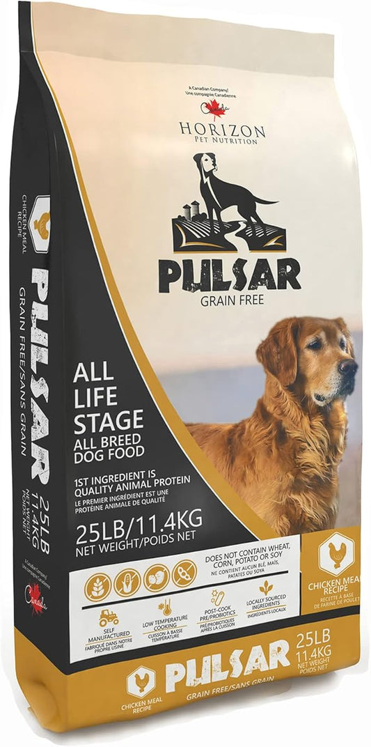 Pulsar Premium Grain Free Dog Food | Chicken Formula | All Life Stage, Non GMO, Meat Dense Diet | 25 lb Bag