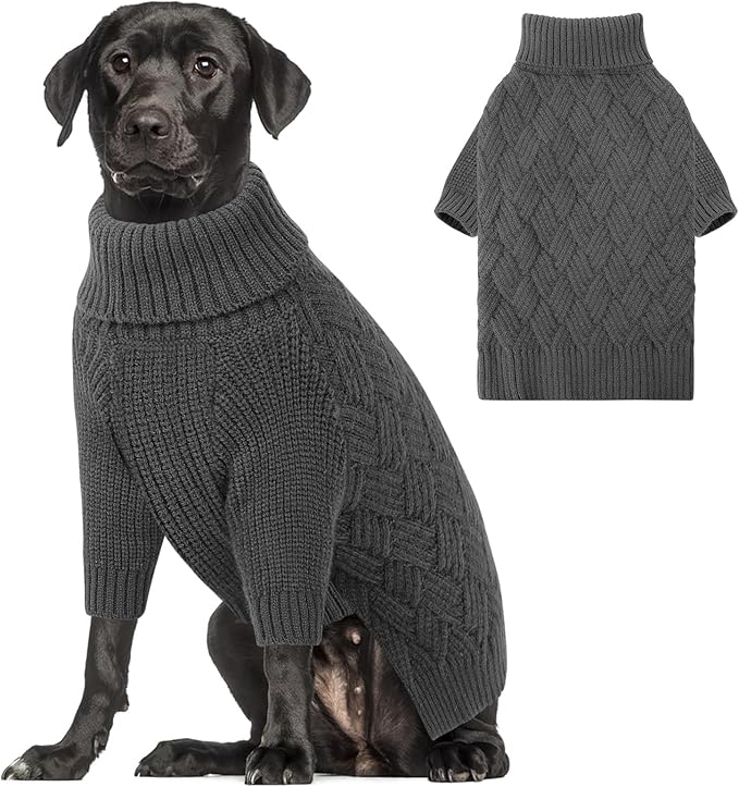 AOFITEE XXL Dog Sweater, Dog Sweaters for Large Dogs, Dogs Halloween Sweater, Turtleneck Large Pet Sweaters for Female Male, Solid Winter Sweatshirt for Golden Retriever, Labrador, Doberman, XXL