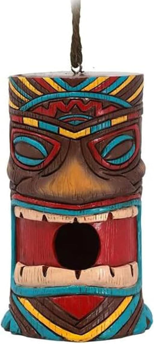Spoontiques - Birdhouse - Garden Décor - Decorative Bird House for Yard and Garden Decoration - Hanging Novelty for Outdoor Patio - Tiki Birdhouse