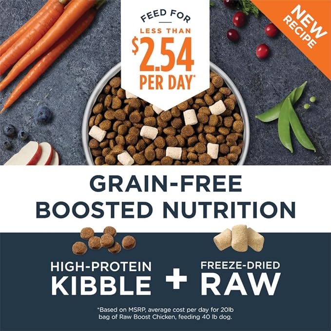 Instinct Raw Boost, Natural Dry Dog Food with Freeze Dried Pieces, High Protein, Grain Free Recipe - Real Chicken, 3.5 lb. Bag