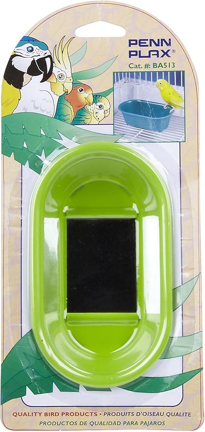 Penn-Plax Bird Bath with Mirror – Designed for Small Bird use, Easy to Setup, BA513