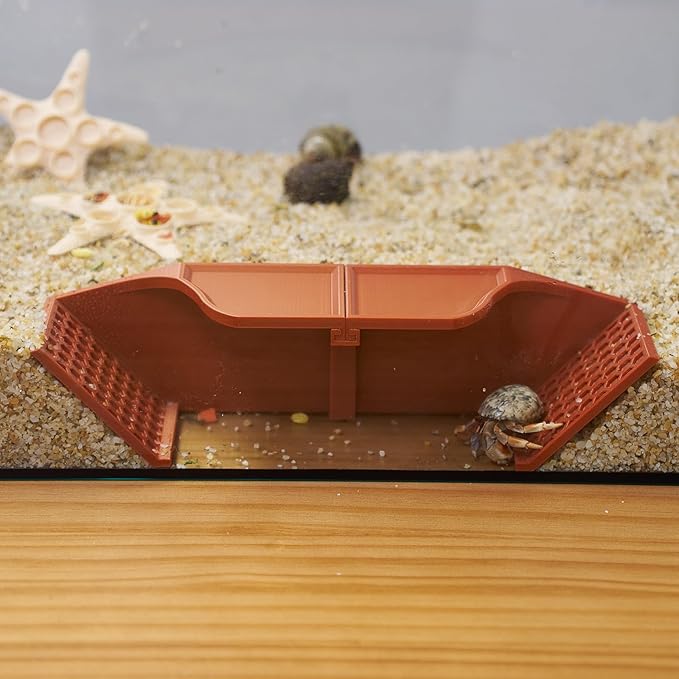 Hermit Crab Underground Hideout Cave Corner, 3 in 1 Multiple Shape Hermit Crab Climbing Accessories, Reptile Tank Accessories for Gecko Frog Tortoise
