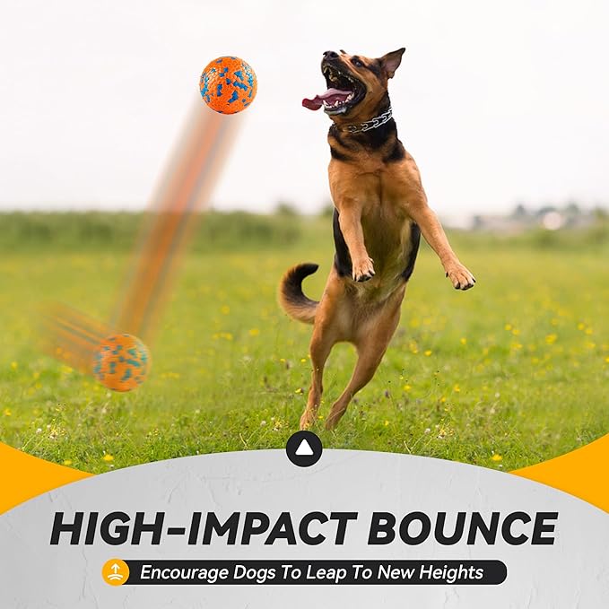 2Pcs Dog Balls, Tennis Balls for Dog Aggressive Chewers, for Large Medium Small Puppy, Training Catch&Fetch, Water Floats Toys, Orange