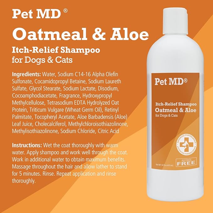 Pet MD Salmon Omega Bites & Ear Wipes & Oatmeal + Aloe Shampoo & Cucumber Melon Body Spray