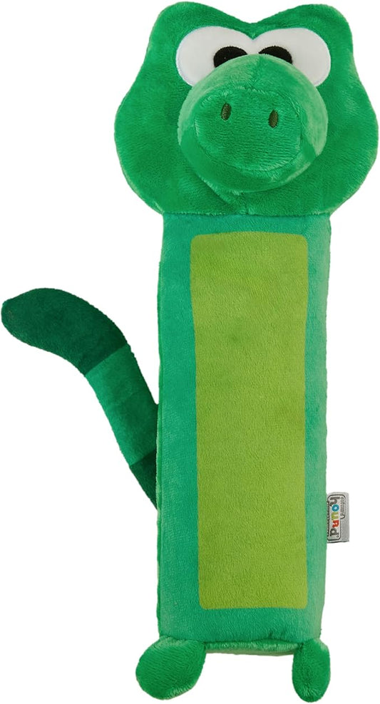 Outward Hound Bottle Bros Alligator Dog Toy, 12 Inch Plush Squeaky & Crackle Toy for Dogs, Interactive Fetch & Engaging Solo Play, Medium, Green