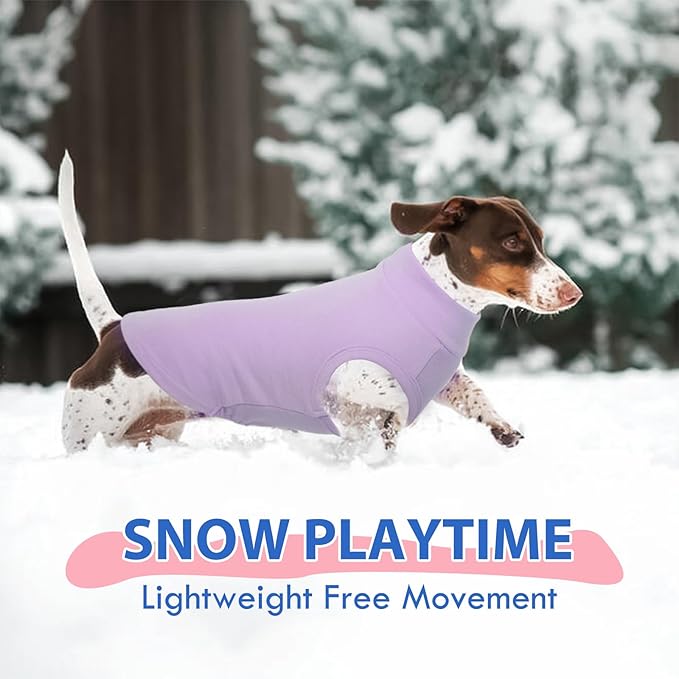 Fleece Sweater for Smalll Dogs - Purple, M - Pullover Vest | Stretchable Warm Sweatshirt, Lightweight Winter Jacket for Free Movement,Seasonal Dog Clothes,Shih Tzu, Papillon