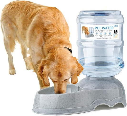 3 Gallon Pet Water Dispenser for Large Dogs and Cats, BPA Free Gravity Automatic Water Feeder, Indoor Outdoor Dog Drinking Fountain, No Filter, Large Capacity Dog Water Bowl for Multiple Pets