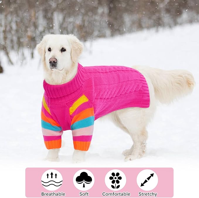 XS Dog Sweater Warm, Dog Sweaters for Small Dogs Girls Boys, Stretchy Puppy Sweater,Turtleneck Extra Small Doggie Sweater Winter,Pullover Pet Knitwear Teacup, Yorkie, Chihuahua (Rosered XS)