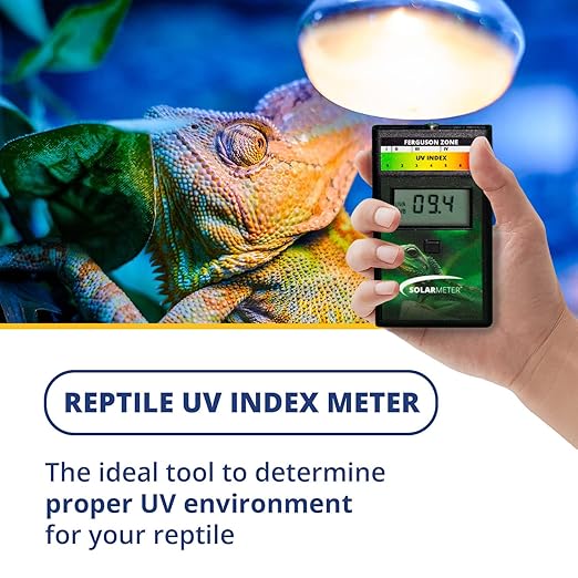 Model 6.5R Reptile UV Index Meter, Handheld Digital Radiometer for Measuring Ultraviolet Light, Measures 280-400 nm with Range from 0-199.9 UV Index, Made in USA, ABS Polymer, Black