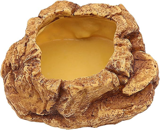AQUA KT Reptile Food Mealworm Feeding Bowl Corn Snake Water Dish Anti Escape for Lizard Bearded Dragon Chameleon Leopard Gecko Terrarium Feeder