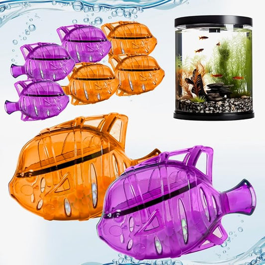Aquarium Water Clarifier | Clear Cloudy Fish Tank Water Treatment, Safe for Freshwater & Saltwater Fish and Plants - Orange & Purple, 6 Pack