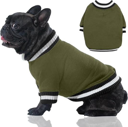FUAMEY Dog Pullover Sweatshirt，Dog Winter Sweaters Warm Dog Clothes Dog Vest Thick Puppy Pullover Soft Pet Fleece Sweater Cute Doggie Boy Girl Outfit for Small Medium Dogs Green XS