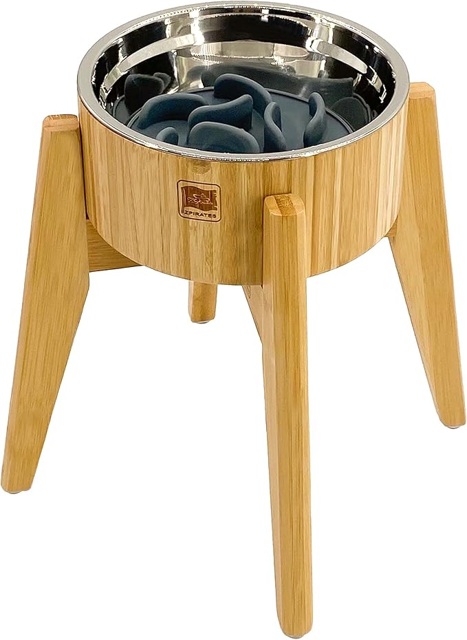 Slow Feeder Dog Bowls for Large Breed - 12-inch High Elevated, Raised Single Food Station - Detachable Parts, Suitable for Treats, Wet/Dry Pet Foods