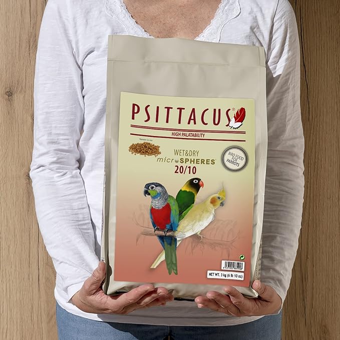 Psittacus Microspheres Wet & Dry 20/10 6.6 lb | for Chops and Salads Recipes, The Easiest One, Quick and Cold Preparation | Premium Pellet for Birds and Parrots, 100% Non-GMO