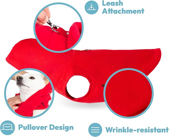 Gooby - Fleece Vest Hoodie, Small Dog Pull Over Hooded Fleece Jacket with Leash Ring, Black, Small