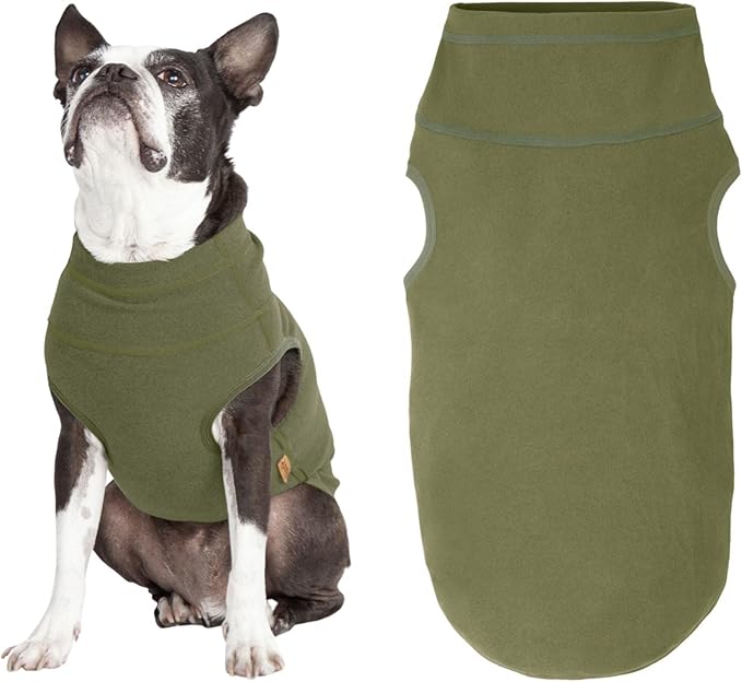 Gooby Microfiber Stretch Fleece Vest Dog Sweater - Olive Green, 6X-Large - Warm Pullover Microfiber Fleece Dog Jacket for Small to Large Dogs