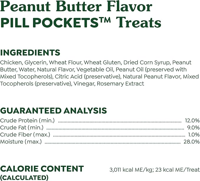 Greenies Pill Pockets for Dogs Large Size, Soft Dog Treats, with Real Peanut Butter, 15.8 oz. Pouch (60 Treats)