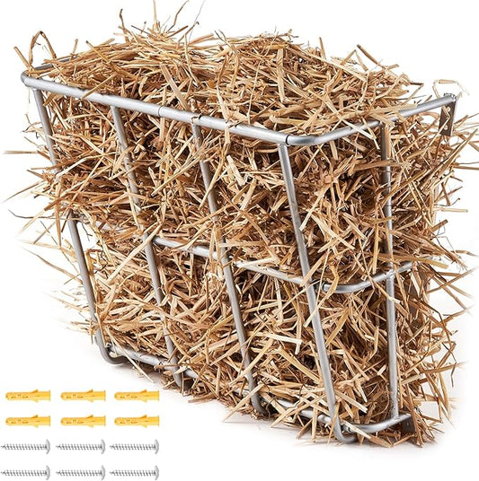 VEVOR Livestock Feeder, 18.5 Gallons Large Capacity, Heavy-Duty Steel Goat Hay Rack, 24.4" Long Wall Mounted Horse Hay Holder, Multiple Sided Feeding Rack for Sheep Farm Livestock Indoor Outdoor