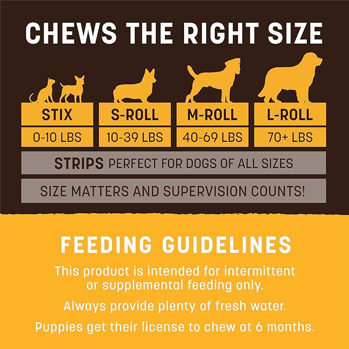 Earth Animal No Hide Small Long Lasting Dog Chew Rolls, Peanut Butter - 6 Count