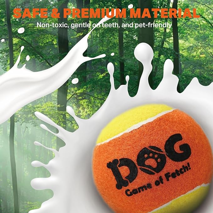 AMA SPORT Squeaky Tennis Balls for Dogs 2.0" Small Dog Tennis Balls for Throwing and Fetching Dog Toys for Training, Exercise, High Bouncing 6 Pack (Multicolor A)