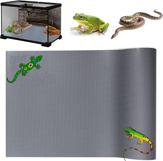 KABASI Reptile Substrate Liner Terrarium Carpet, Bearded Dragon Tank Accessories, Non-Adhesive Reptile Carpet Reptile Flooring Mat Bedding for Leopard Gecko, Snake, Lizard, Tortoise, 17.7x78.7 inch