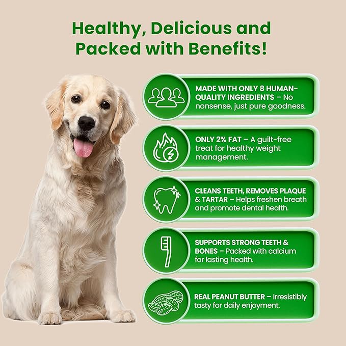 AJA 30 Large Vegan Pig Ears for Dogs - Peanut Butter Dental Chews for Dog - Healthy Rawhide Free, Teeth Cleaning Chew - No Raw hide Alternative Low Fat Big Treat - Long Lasting Treats, Oral Care Gifts