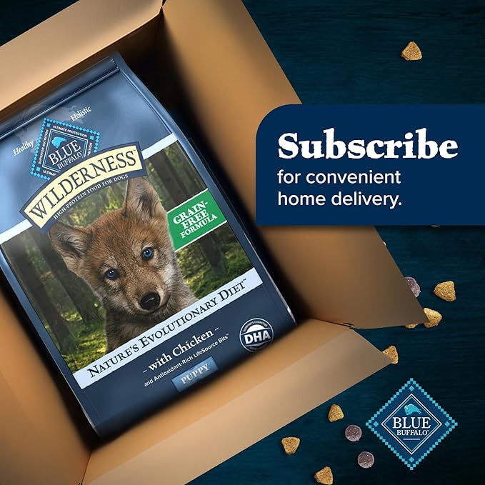 Blue Buffalo Wilderness Puppy High-Protein Dry Dog Food with Real Chicken, Grain-Free, Made in the USA with Natural Ingredients, Chicken, 24-lb Bag