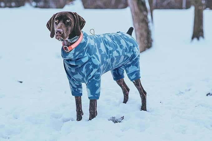 ROZKITCH Dog Winter Coat Soft Fleece Pullover Pajamas, Pet Windproof Warm Cold Weather Jacket Vest with Luminous Zipper, Jumpsuit Apparel Outfit Clothes for Small Medium Large Dog Shark XL