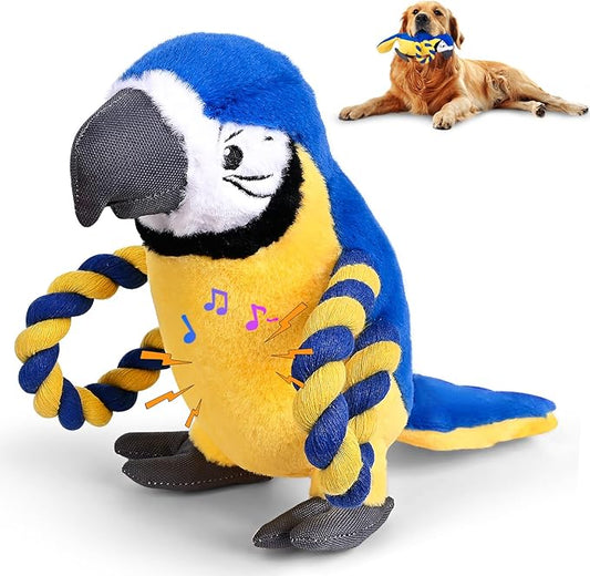 Squeaky Dog and Puppy Toys to Keep Them Busy, Interactive Dog Plush Toy, Crinkle Pet Toy for Tug of War, Rope Toy for Small, Medium, Large Breeds, Stuffed Chewy Toys for Puppy Teething