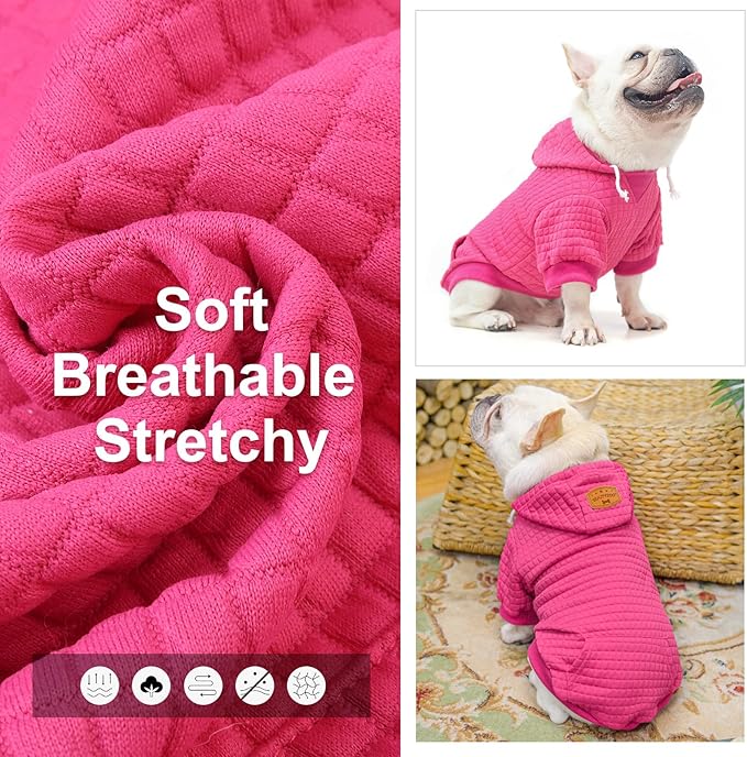BEAUTYZOO Dog Sweaters for Large Dogs Girls Boys, Warm Winter Dog Hoodie Sweatshirt with Pocket & Leash Hole,Soft Waffle-Like Laminated Cotton Pet Clothes for Big Breeds Indoor Outdoor Cold Weather