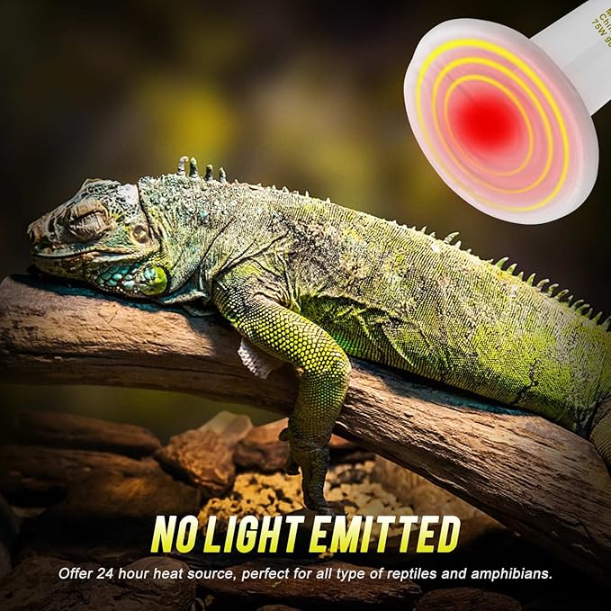 WUHOSTAM 50W 3 Pack Ceramic Heat Lamp, White Infrared Emitter Bulb Infrared Ceramic Heat Lamp for Pet Coop Heater Reptile Chicken Lizard Turtle Brooder, No Harm No Light, ETL Listed